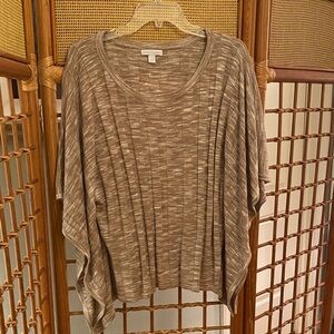 New York & Company Tan Knit Poncho Top